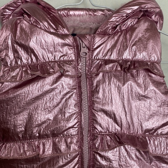 𝅺andy & EVAN Pink Metallic Puffer Vest 4T with Fur Hood - Picture 4 of 9